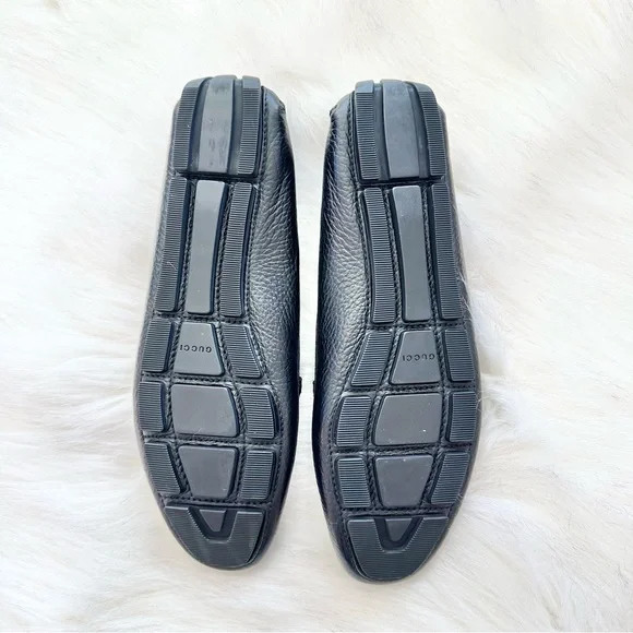 Gucci Women's Qardaha Moc Moc Toe Leather Loafer Leather in Black Size 39 8.5 - Picture 6 of 9